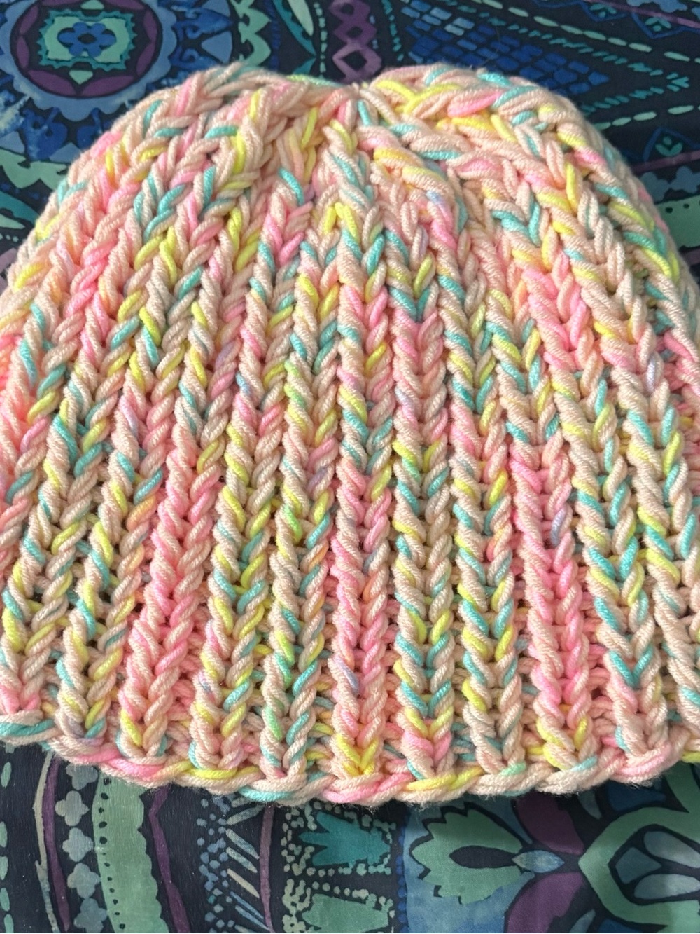 Kids Multicolor Pastel Knit Beanie - Brand